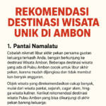 Rekomendasi Destinasi Wisata Unik di Ambon yang Wajib Dikunjungi